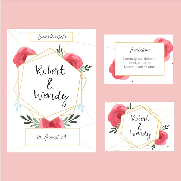 Collection d&#39;invitation de mariage mignon