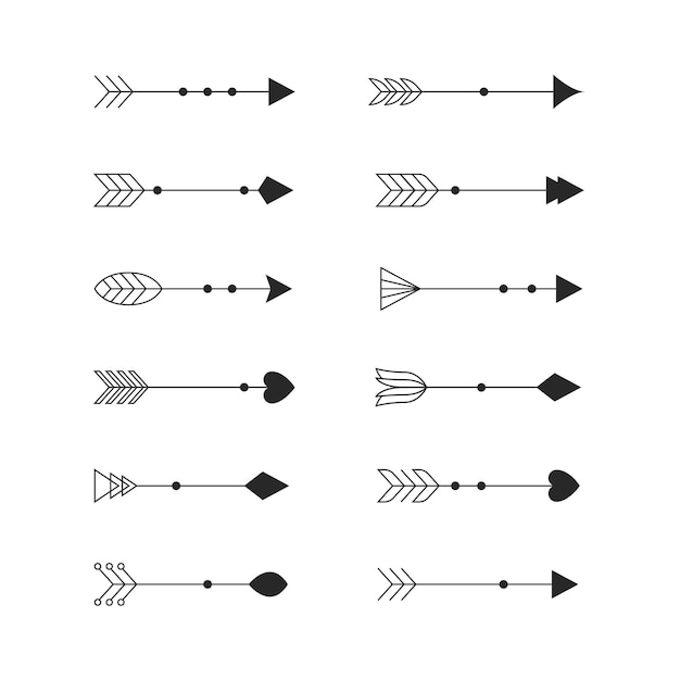 Collection De Jeu D'éléments De Flèche Ethnique