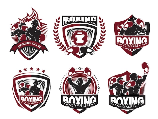 Collection De Jeu De Logo De Boxe