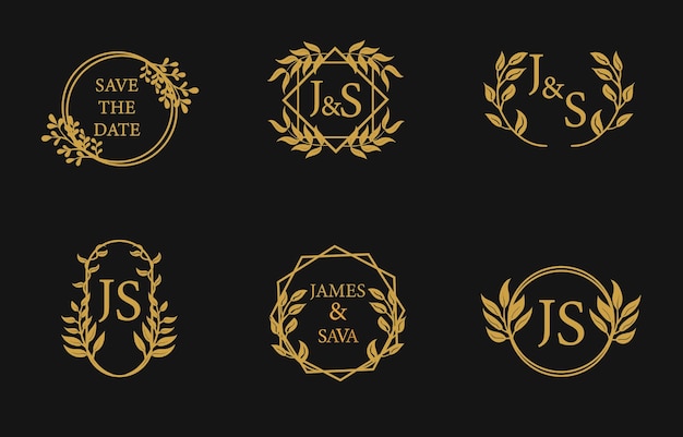 Collection De Jeu De Monogramme De Mariage