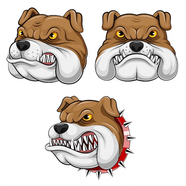 Collection De Jeu De Tête De Mascotte De Bouledogue