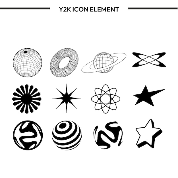 La collection de jeux d'icônes Y2K