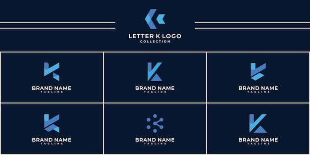 Vecteur collection de jeux de logos de luxe avec la lettre k