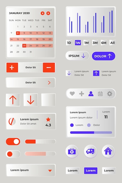 Collection de kits d'interface utilisateur dégradée