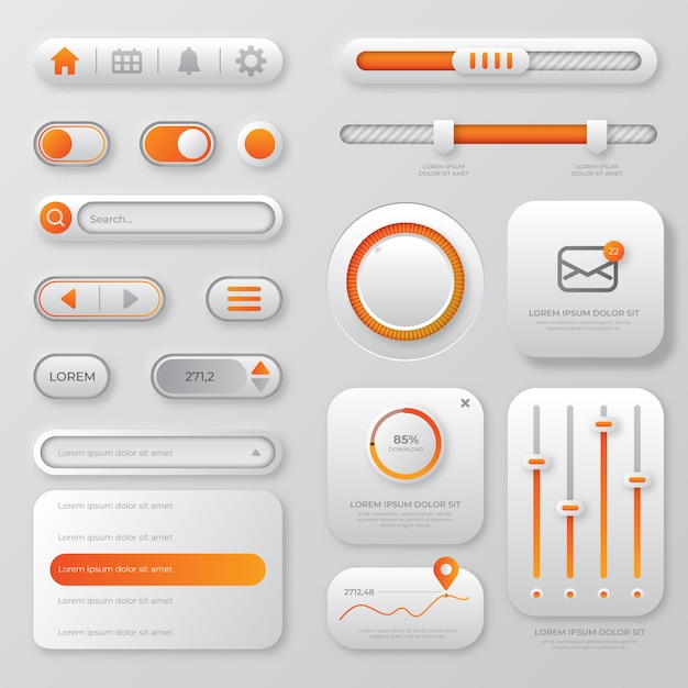 Collection de kits d'interface utilisateur dégradée