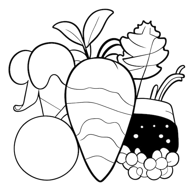 Collection de légumes biologiques divers et conception de cartons kawaii pour le dessin