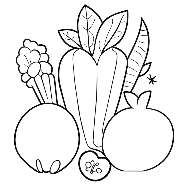 Collection de légumes biologiques divers et conception de cartons kawaii pour le dessin
