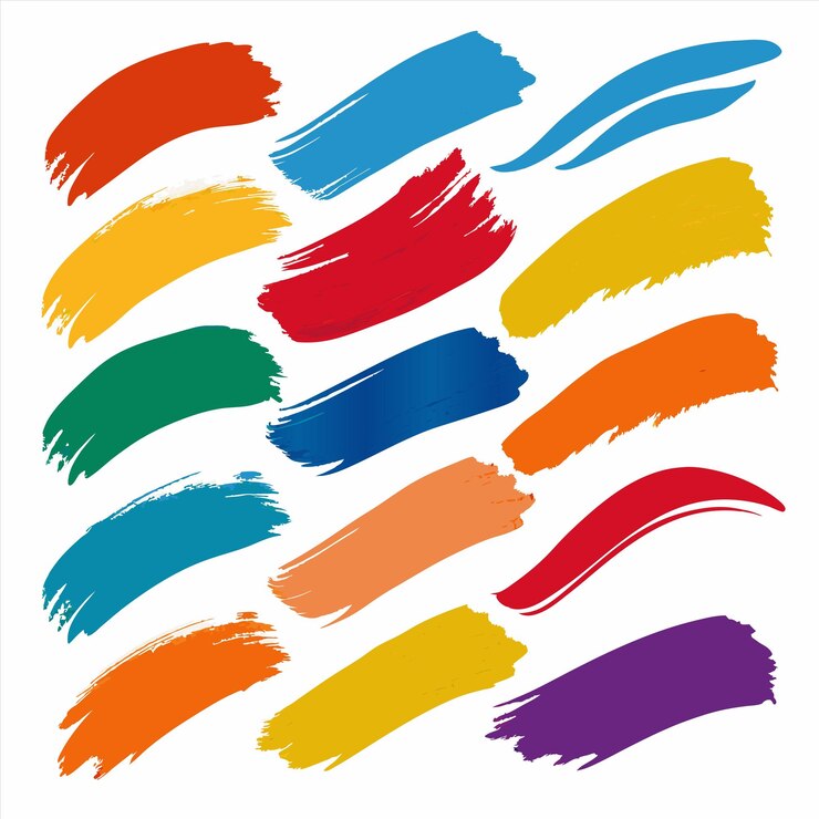 Vecteur une collection de lignes colorées avec différentes couleurs sur elles