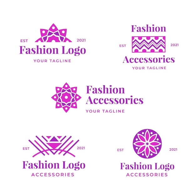 Vecteur collection de logo d'accessoires de mode design plat