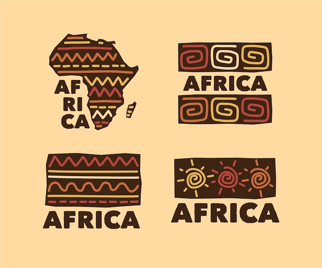 Vecteur collection de logo afrique