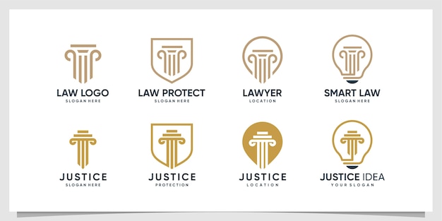 Collection De Logo D'avocat Avec Différents éléments