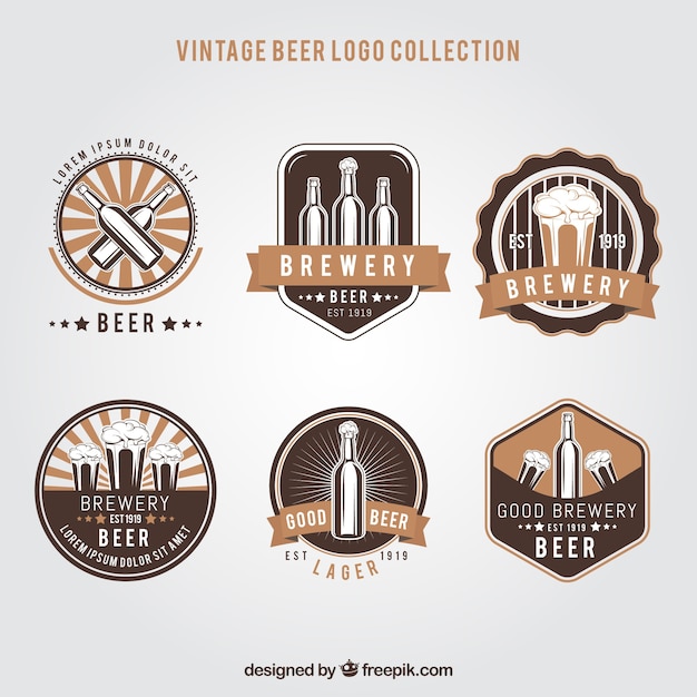 Vecteur collection de logo de bière vintage