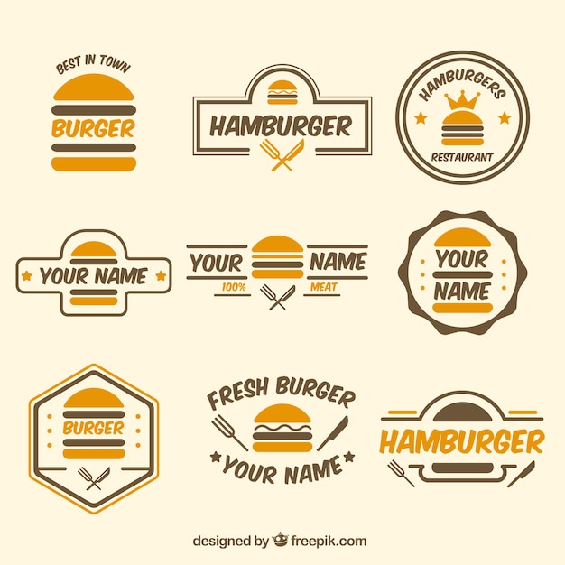 Vecteur collection de logo burger