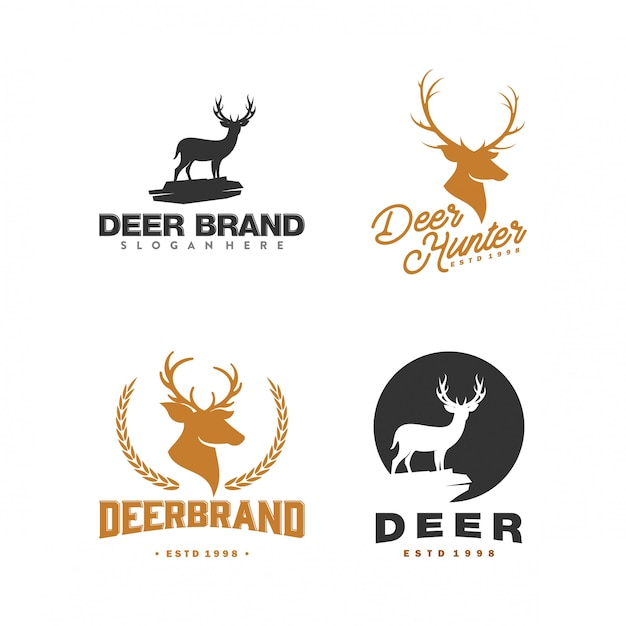 Collection De Logo De Cerf Vintage