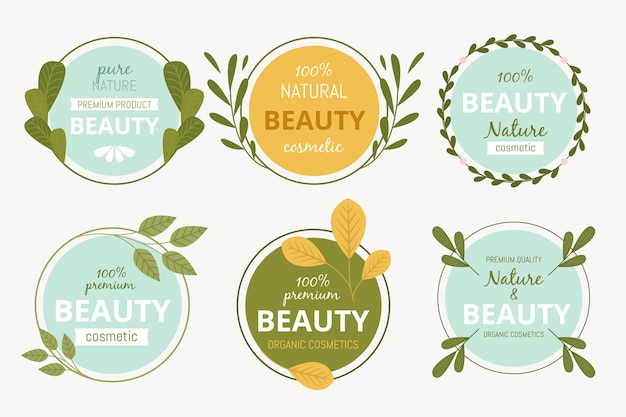 Collection De Logo De Cosmétiques Nature