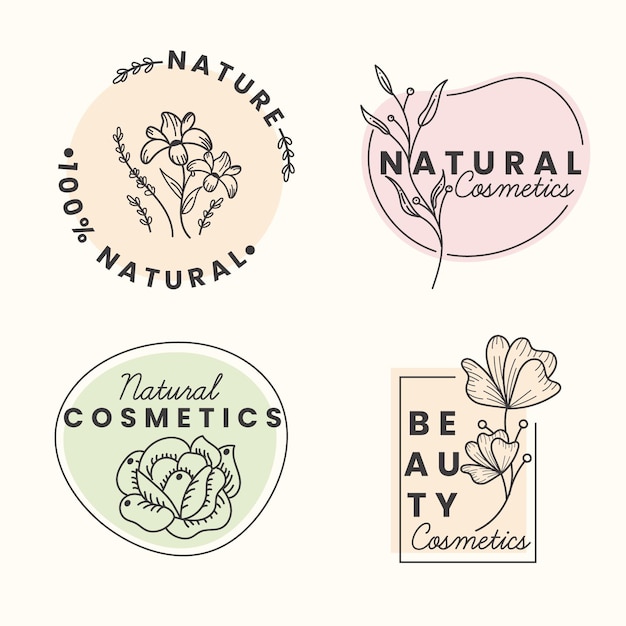 Collection De Logo De Cosmétiques Nature