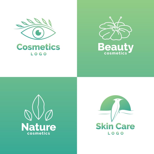 Collection De Logo De Cosmétiques Nature