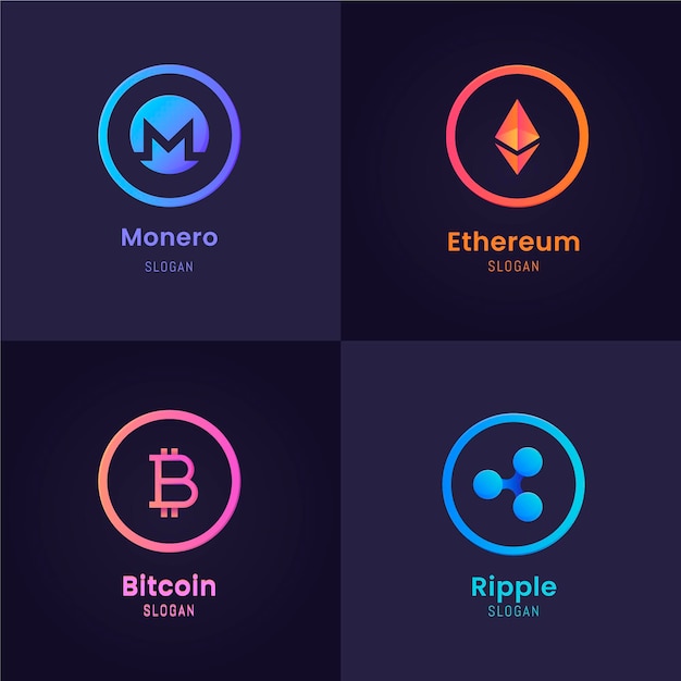 Collection De Logo Crypto Design Plat