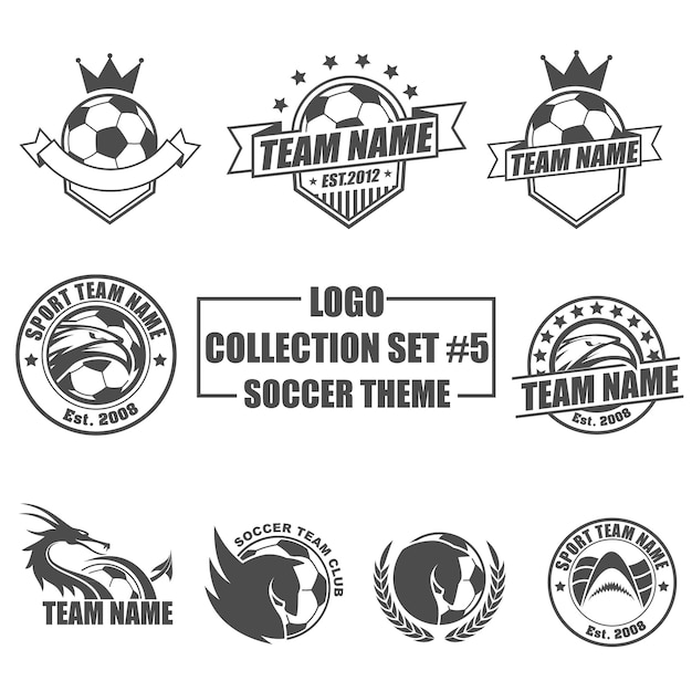 Collection De Logo Définie Avec Le Thème Du Football