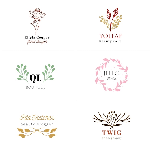 Collection de logo dessinés à la main