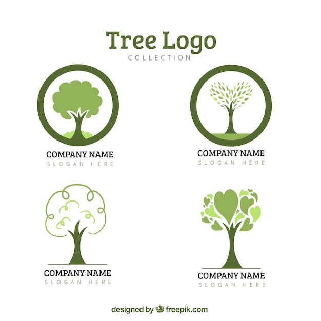 Vecteur collection de logo eco tree