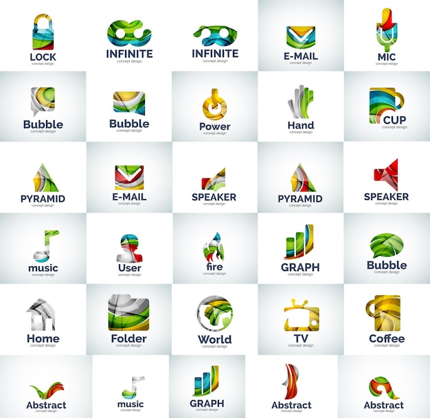 Collection de logo d'entreprise abstrait vectoriel