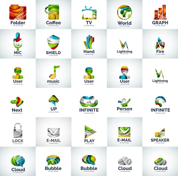 Collection de logo d'entreprise abstrait vectoriel