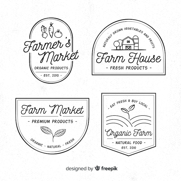 Collection De Logo Ferme Plate