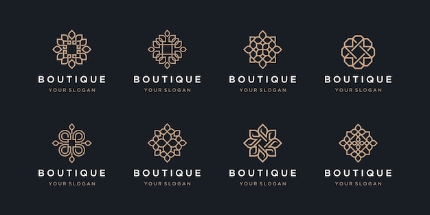 Collection De Logo Fleur S Avec Style Art En Ligne