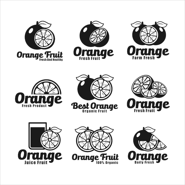 Collection De Logo De Fruits De Jus D'orange