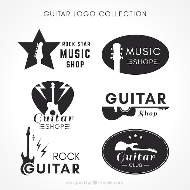 Collection De Logo De Guitare