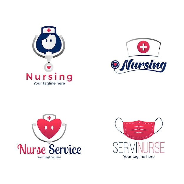 Vecteur collection de logo d'infirmière dégradé