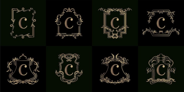 Collection De Logo Initiale C Avec Ornement De Luxe