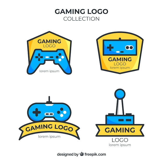 Collection De Logo De Jeu Avec Un Design Plat