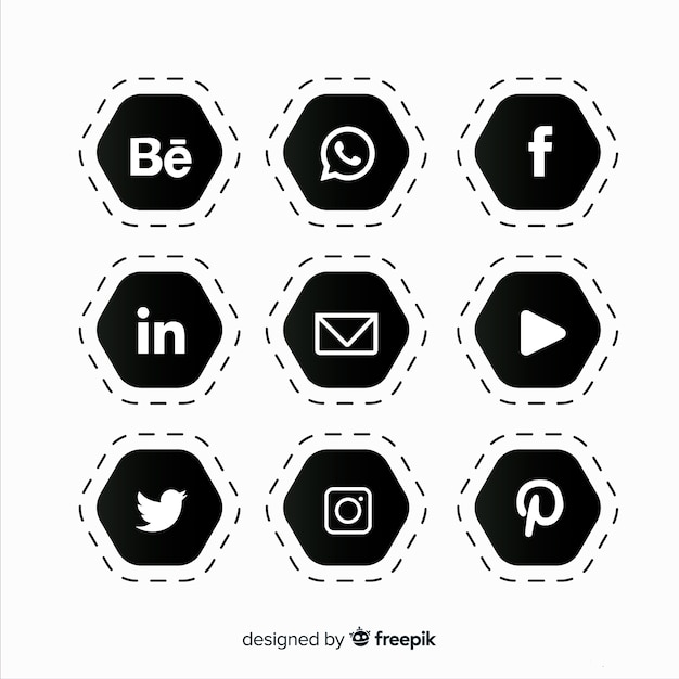 Vecteur collection de logo de médias sociaux
