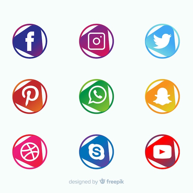 Vecteur collection de logo de médias sociaux