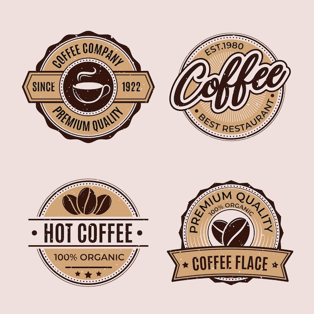 Collection De Logo Rétro Café