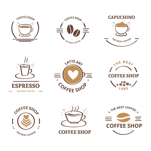 Collection De Logo Rétro Coffee Shop