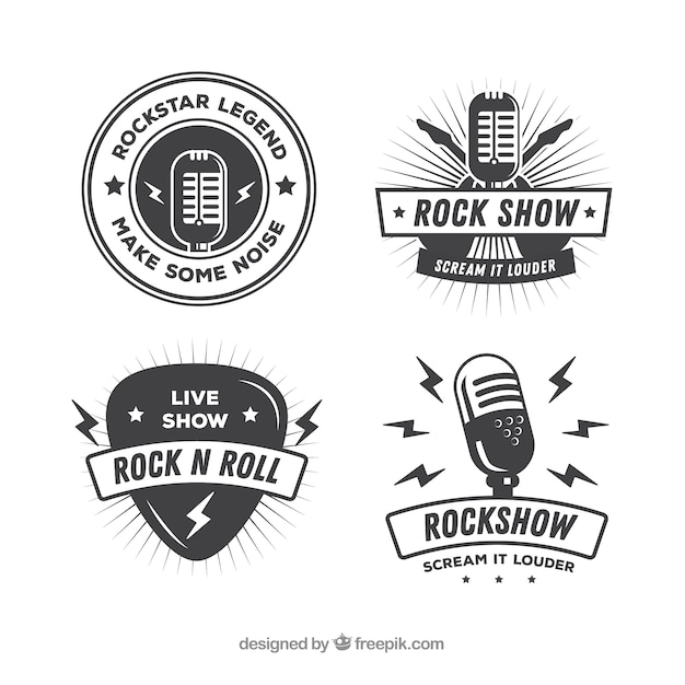 Collection De Logo De Rock Vintage