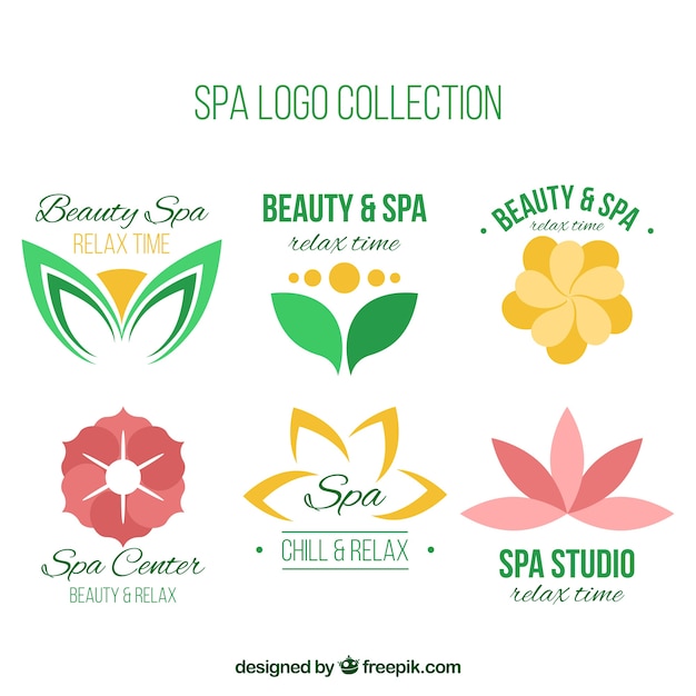 Vecteur collection de logo spa abstrait