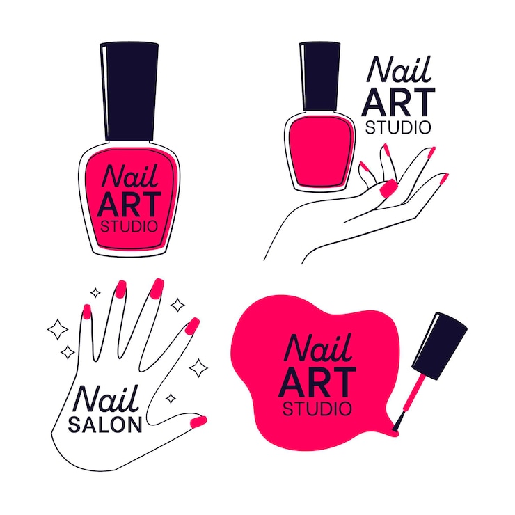 Vecteur collection de logo de studio d'art d'ongles