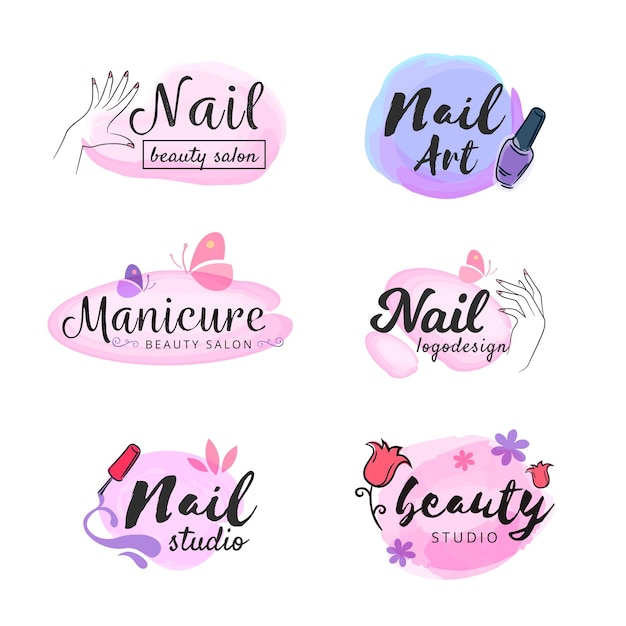 Collection de logo de studio d'art d'ongles
