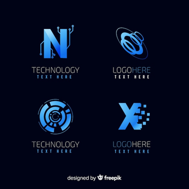 Vecteur collection de logo de technologie