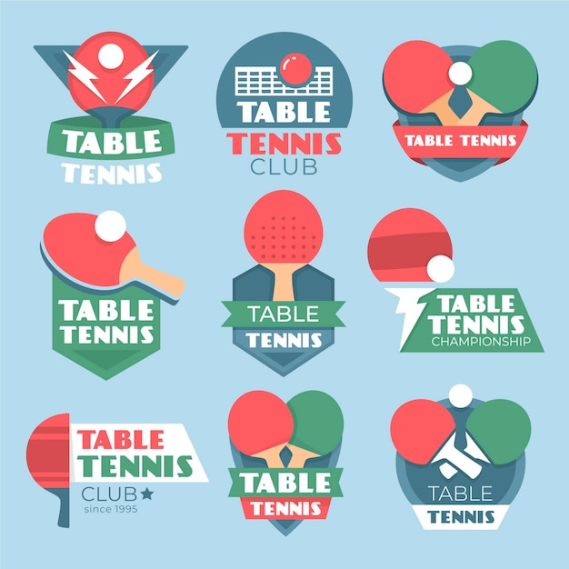 Vecteur collection de logo de tennis de table
