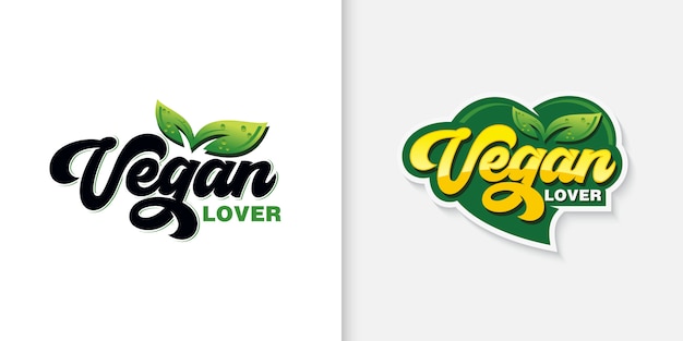 Collection De Logo De Typographie Vegan