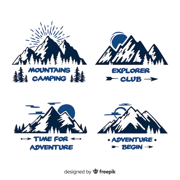 Collection De Logos D'aventure Dessinés à La Main