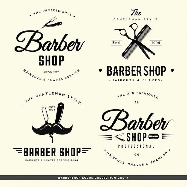 Vecteur collection de logos barbershop