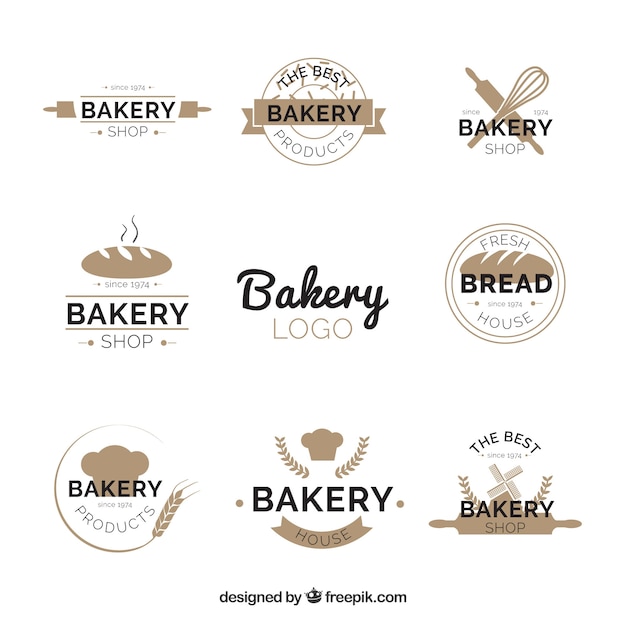 Collection De Logos De Boulangerie Dans Le Style Plat
