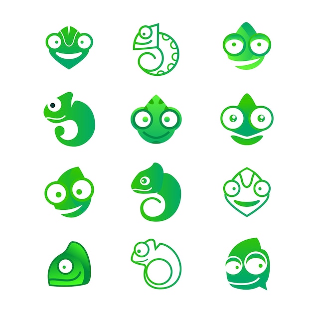 Une Collection De Logos Avec Caméléon