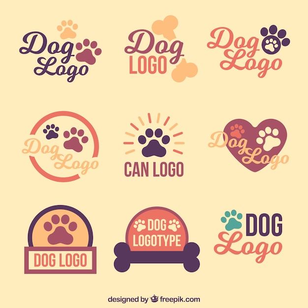 Vecteur collection de logos de chien vintage